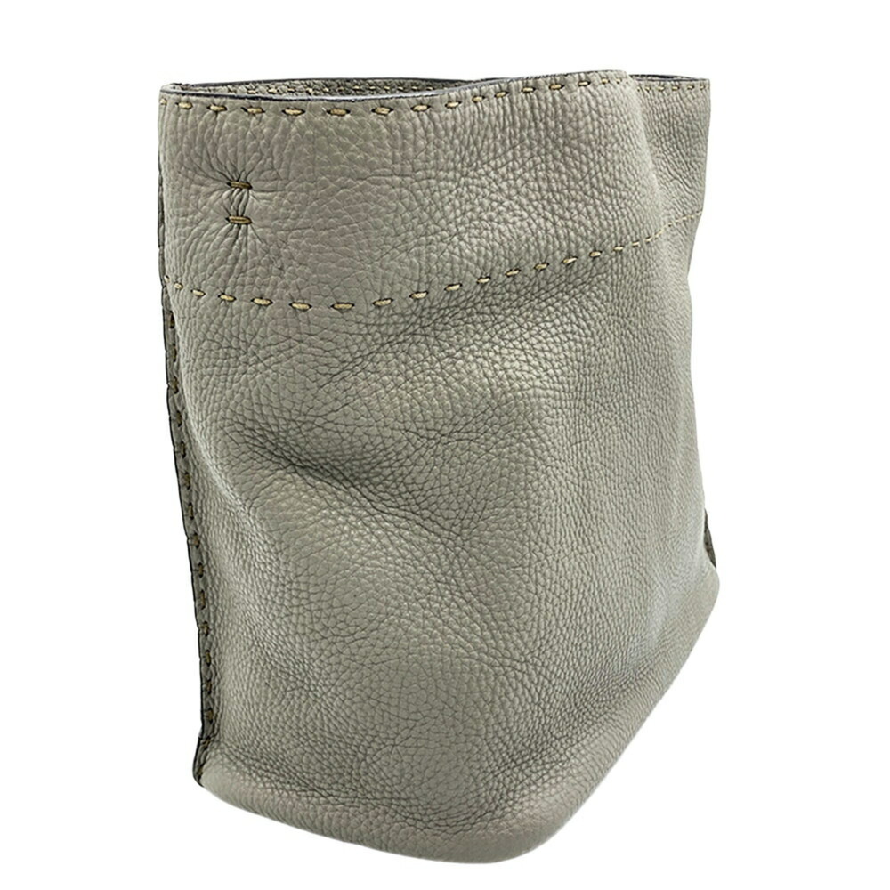 FENDI Gray Leather Shoulder Bag - Picture 3 of 10